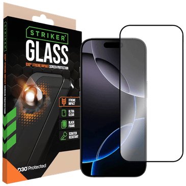 Striker D3O Vidro Temperado Edge To Edge Protetor De Ecrã Apple iPhone 16/17 Pro