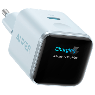 Anker Nano USB-C Carregador Rápido 45W com Display Azul Claro