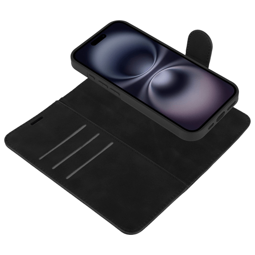 Just in Case Amovível PU-Couro Book Capa Preto Apple iPhone 17