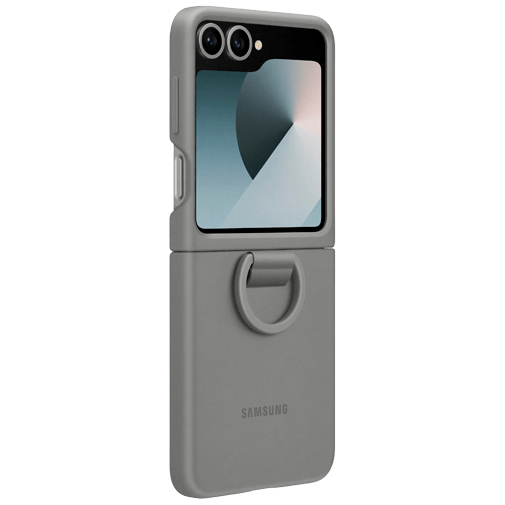 Samsung Silicone Back Cover com Anel Cinzento Samsung Galaxy Z Flip 6/Flip 7 FE