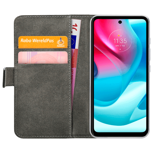Mobilize Book Case Couro-PU Preto Motorola Moto G60