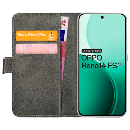 Mobilize PU-Couro Book Capa Preto OPPO Reno14 F/Reno14 FS