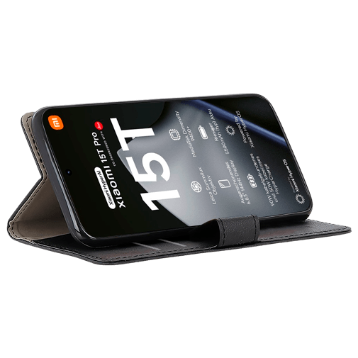 Just in Case PU-Couro Book Capa Preto Xiaomi 15T Pro