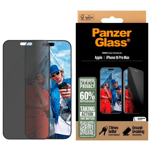 Panzerglass Vidro Temperado Privacy Protetor De Ecrã Apple iPhone 16 Pro Max