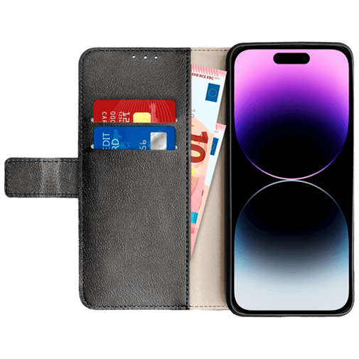 Just in Case Pu-Couro Book Capa Preto Apple iPhone 15 Pro