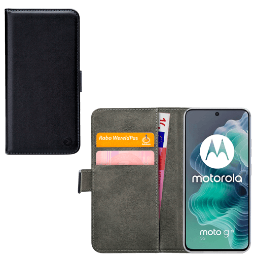 Mobilize Pu-Couro Book Capa Preto Motorola Moto G35 5G