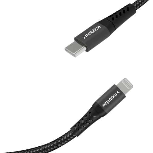 Mobilize USB-C - Lightning Nylon Cabo 1 Metro Preto