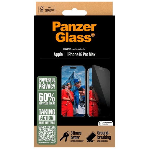 Panzerglass Vidro Temperado Privacy Protetor De Ecrã Apple iPhone 16 Pro Max
